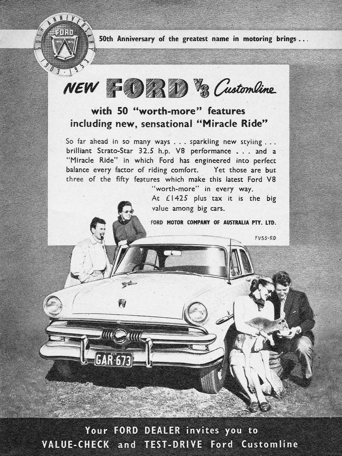 1953 Ford Customline V8 Sedan